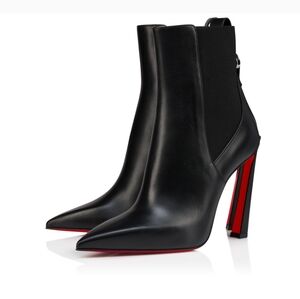 $1595 Christian Louboutin Condora 85mm Leather Black Ankle Boots EU 40 US 10 NIB